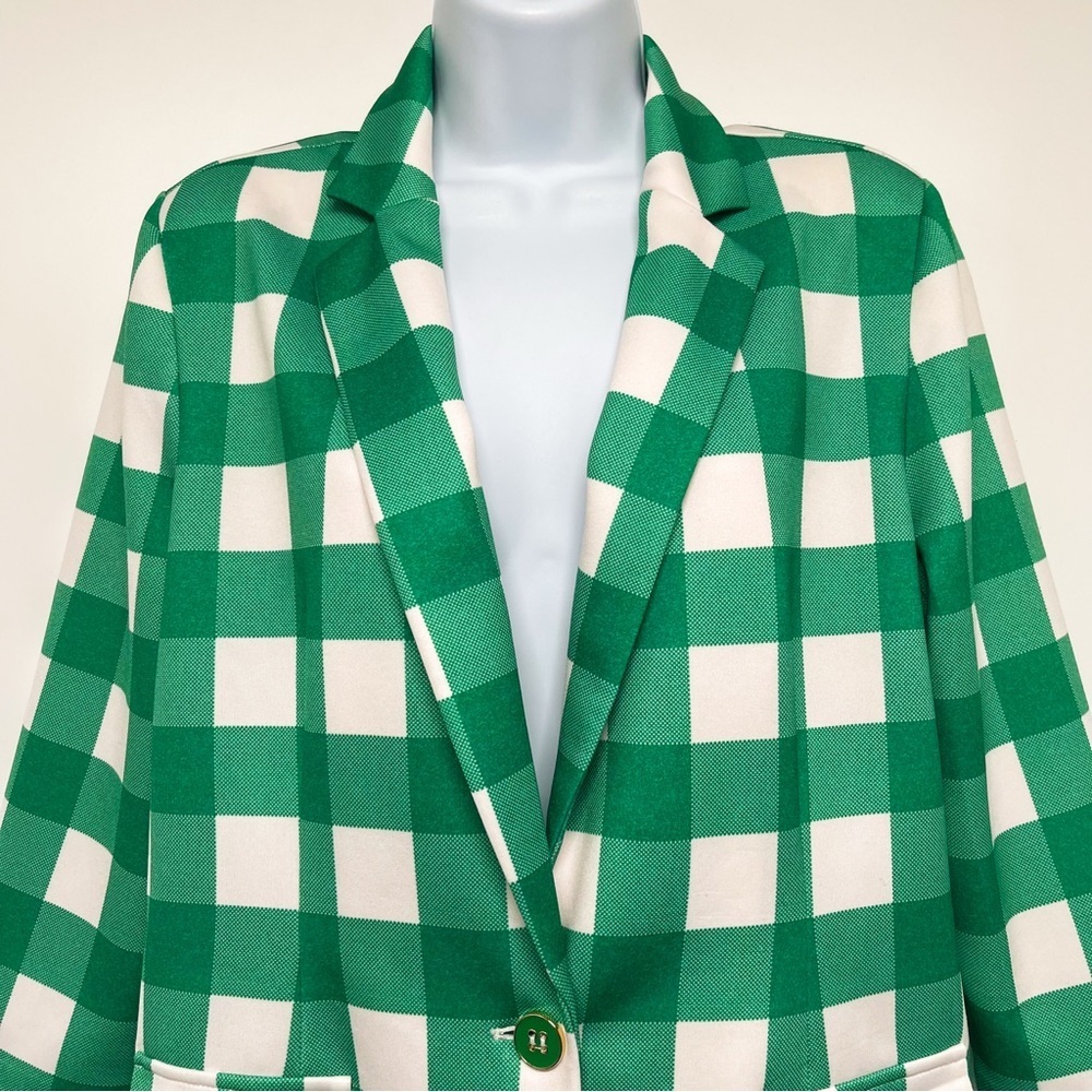 Gingham Checkered Plaid Print Structured Lightwei… - image 3